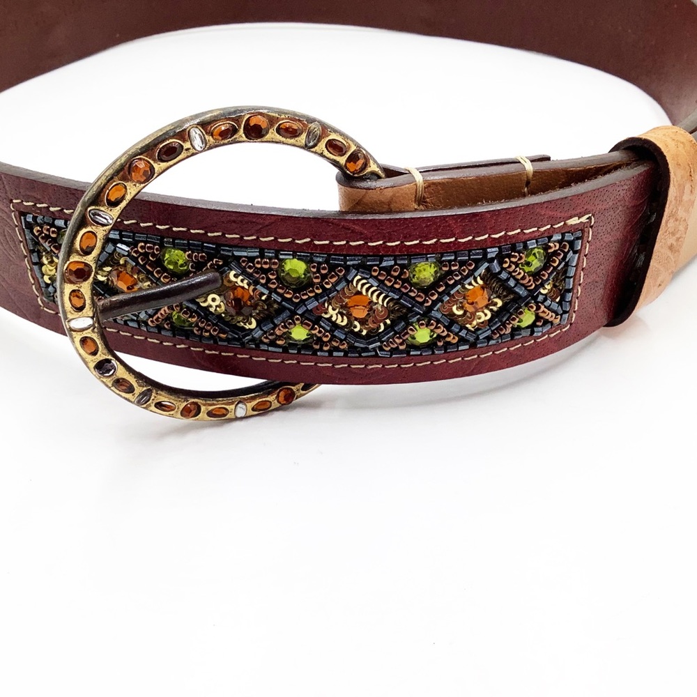 {Chico’s} Embellished Leather Belt